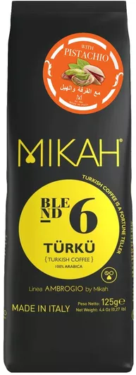 Ελληνικός Καφές Mikah Turku No6 Φιστίκι 125g Αλεσμένος