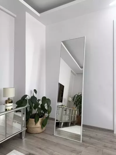 Διακοσμητικός Καθρέπτης Δαπέδου – Λευκό 180x50 Εκ