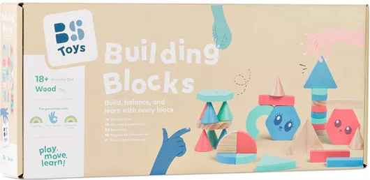 BS Toys Εκπαιδευτικά Τουβλάκια Building Blocks Ξύλινα
