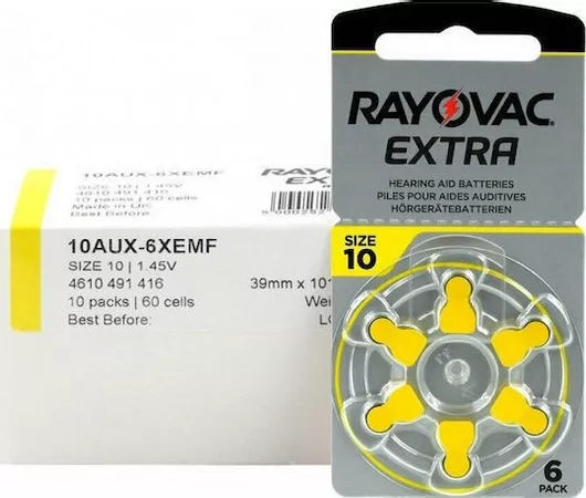 Rayovac Extra Μπαταρίες Ακουστικών Βαρηκοΐας 10 1.4V 60τμχ