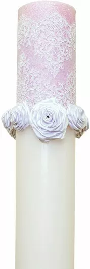 Λαμπάδα Γάμου με Δαντέλα