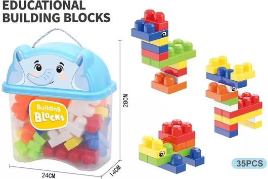 Blue Toys Εκπαιδευτικά Τουβλάκια Ελέφαντας 35τμχ