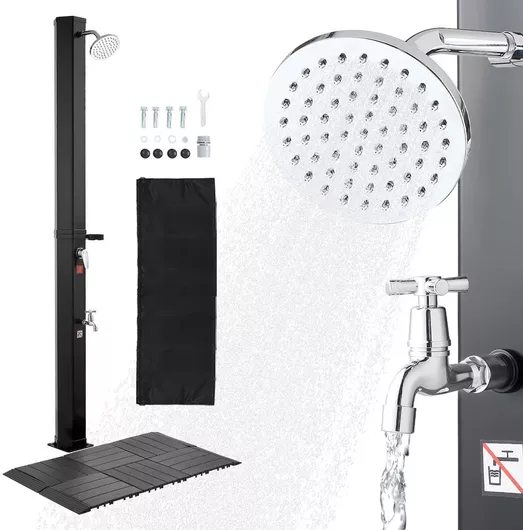 Vevor Ντουζιέρα Εξωτερικού Χώρου Ηλιακή 420x420cm Μαύρο