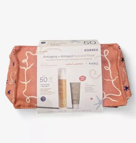 Korres Red Grape Antiaging & Antispot Suncare Ritual Σετ με Αντηλιακό Προσώπου & Νεσεσέρ SPF50 3τμχ