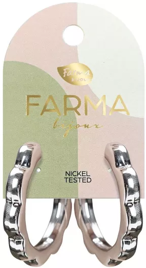 Farma Bijoux Σκουλαρίκια Κρίκοι με Πέτρες