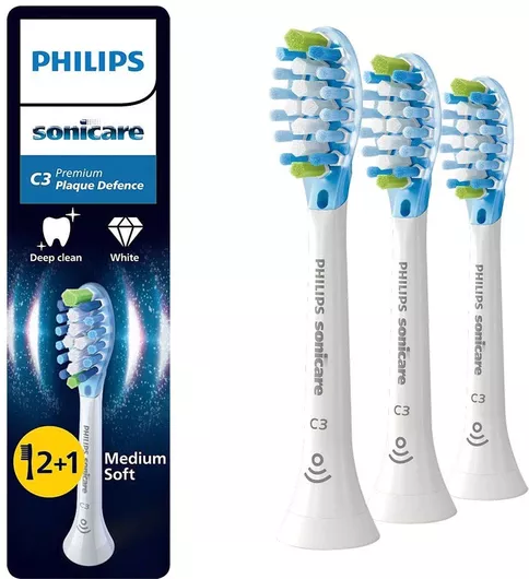 Philips Sonicare C3 Premium Plaque Defence Ανταλλακτικές Κεφαλές για Ηλεκτρική Οδοντόβουρτσα HX9043/87 3τμχ