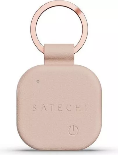 Satechi Locator Compatible Apple Find My Keychain Shape Vegan Leather St-lkcfr Desert Rose