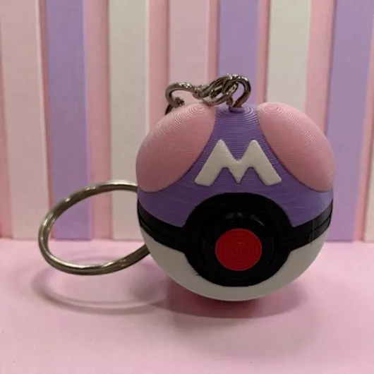 Pokemon 3d Printed Keychain Pokéball Κουμπί Master Ball