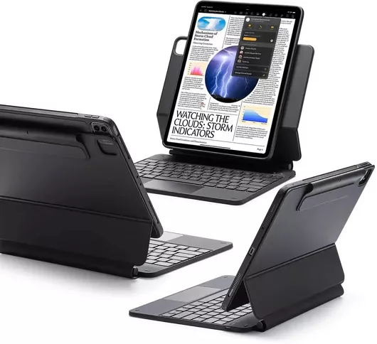 ESR Rebound Magnetic Flip Cover με Πληκτρολόγιο στα Αγγλικά US Μαύρο (iPad Air 13" 2024/2025/2026)