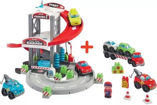 Ecoiffier Τουβλάκια Abrick Super Pack Garage And Transporter