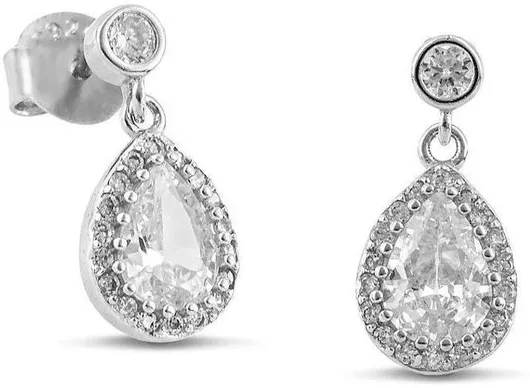 Themelidis Jewels Σκουλαρίκια ΚρεμαστάΑσήμι με Πέτρες