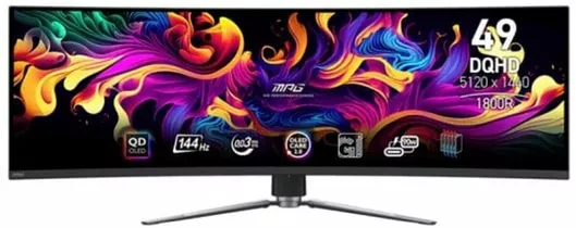 MSI 491CQP QD-OLED HDR Curved Gaming Οθόνη Υπολογιστή 49" 5120x1440 144Hz  0.03ms GTG