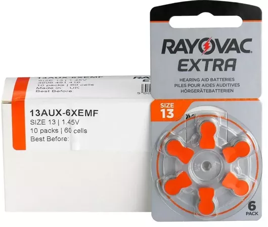 Rayovac Extra Μπαταρίες Ακουστικών Βαρηκοΐας 13 1.4V 60τμχ