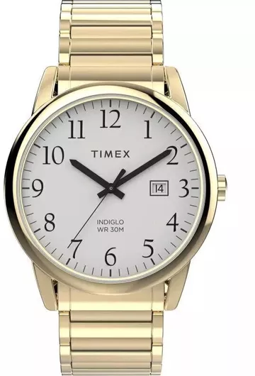 Timex Easy Reader Ανδρικό Ανδρικό Ρολόι Μπαταρίας με Χρυσό Μεταλλικό Μπρασελέ