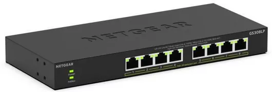 NetGear GS308LP Unmanaged L2 PoE+ Switch με 8 Θύρες Gigabit 1Gbps Ethernet