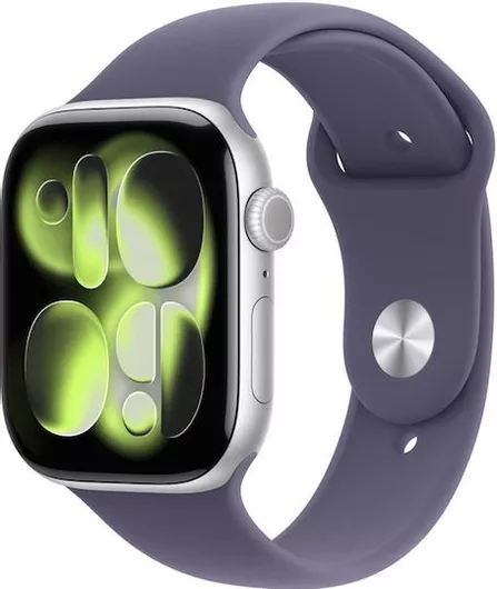 Apple Watch Series 11 Cellular Aluminium 46mm Silver Aluminium Case & Purple Fog Sport Band M/L