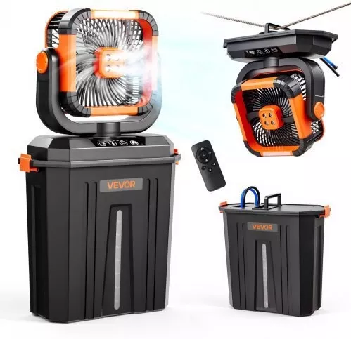 Ανεμιστήρας Ομίχλης Vevor Κινητήρας 2400rpm Ανεμιστήρας Ομίχλης Κάμπινγκ Ανεμιστήρες Ψύξης Δεξαμενή Νερού 12l Μπαταρία 20000mah 4 Ταχύτητες Ανέμου & 3 Λειτουργίες Φωτισμού Ανεμιστήρες Ψύξης Νερού Εσωτερικούς Εξωτερικούς Χώρους Αίθριο