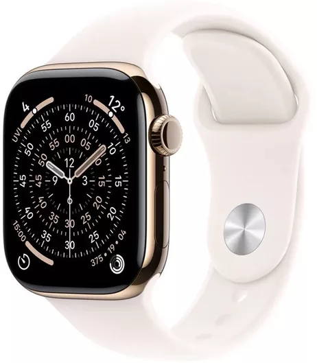 Apple Watch Series 11 Cellular Titanium 42mm Αδιάβροχο με eSIM & Παλμογράφο (Gold Titanium Case with Light Blush Sport Band - M/L)