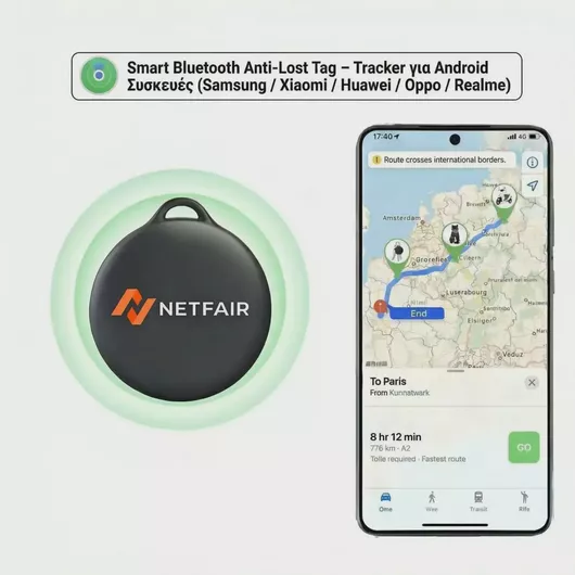 Smart Bluetooth Anti‑Lost Tag / Tracker για Android Μαύρο