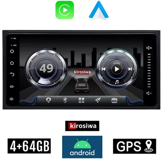 Kirosiwa Ηχοσύστημα Αυτοκινήτου (Bluetooth/USB/GPS/Apple-Carplay/Android-Auto) με Οθόνη Αφής 7"