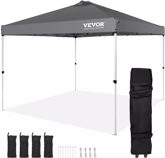 Σκηνή Πάρτι Κουβούκλιο Vevor Pop Up 10x10 Ft Φορητή Τσάντα Κάμπινγκ Dark Grey
