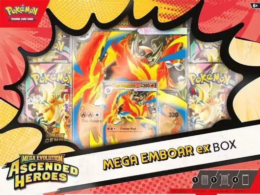 Pokemon Mega Emboar Ex Mega Evolution: Ascended Heroes Booster Box Mega Emboar e X Box (EN)
