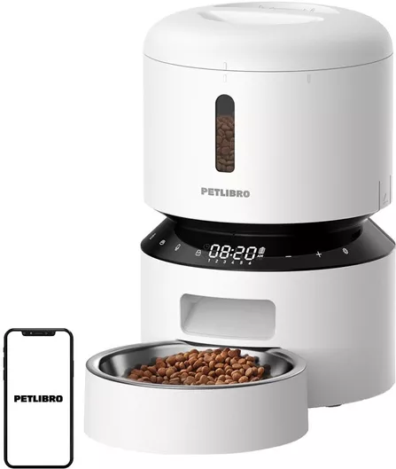 Petlibro Granary Αυτόματo Μπολ με Δοχείο Σιλικόνης Φαγητού για Σκύλο & Γάτα με Βάση 3lt Λευκό