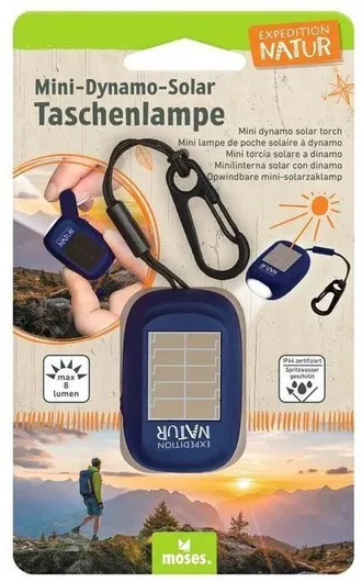 Moses Μπρελόκ Mini Dynamo Solar Flashlight M9877