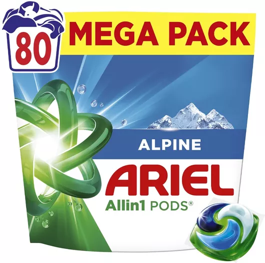 Κάψουλες Πλυντηρίου Ρούχων Ariel All-in-1 Pods Alpine 80τμχ