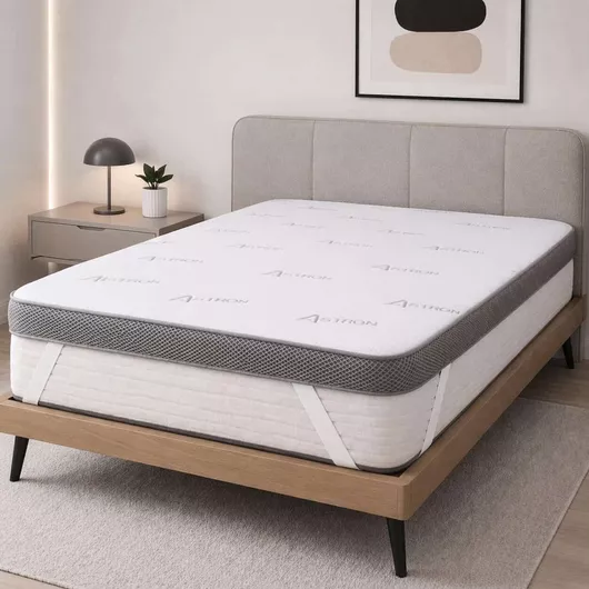 Astron Italy Ανώστρωμα Μονό Memory Foam με Αποσπώμενο Κάλυμμα & Λάστιχα Εφαρμογής 90x200x7cm