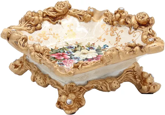 Τασάκι Διακοσμητικό Polyresin 18χ18χ8 Εκ Floral Keskor 66003