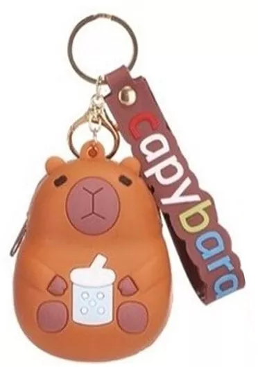 Πορτοφολάκι Μπρελόκ Pvc Charm Capybara Boba Tea Καπιμπάρα 9cm