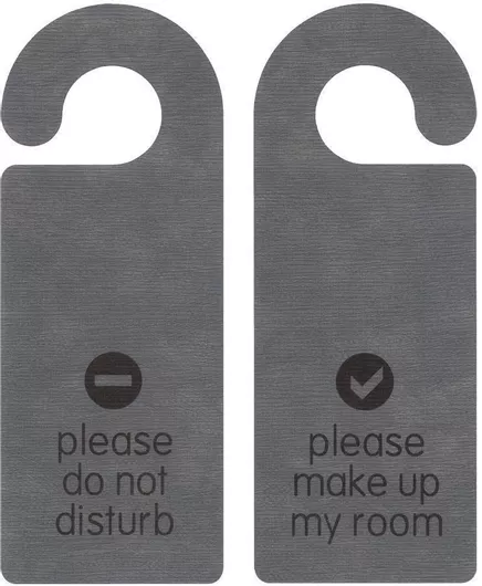 Next Επιγραφή Do Not Disturb Ecoleather 2 Όψεων 22,5x8,6εκ Γκρι Δυνατότητα Εκτύπωσης