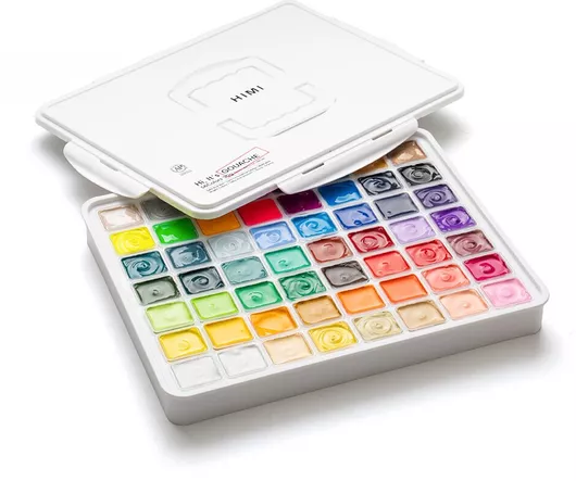 Himi Jelly Cup Gouache Σετ 56 Χρωμάτων White Case