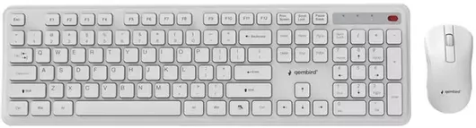 Gembird Slim Pro Ασύρματο Σετ Πληκτρολόγιο & Ποντίκι Αγγλικό US Λευκό