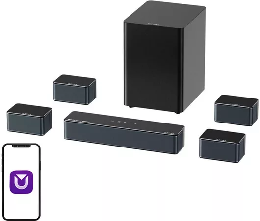 Ultimea Poseidon D80 BOOM Soundbar 7.1 Bluetooth με Ασύρματο Subwoofer και Τηλεχειριστήριο Μαύρο