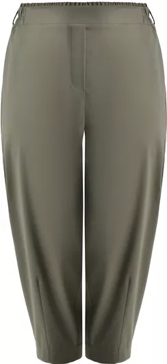 Mat Fashion Υφασμάτινο Παντελόνι με Λάστιχο σε Carrot Εφαρμογή Χακί