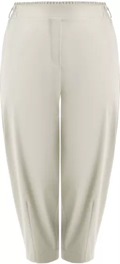 Mat Fashion Υφασμάτινο Παντελόνι με Λάστιχο σε Carrot Εφαρμογή Εκρού