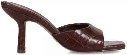 Migato Mule Ανοιχτά Δερματίνη με Λεπτό Ψηλό Τακούνι 9.5cm Croco Καφέ