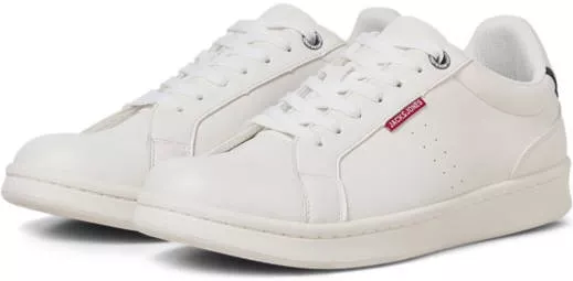 Jack & Jones Χαμηλά Flat Δερματίνη με Κορδόνια Λευκό