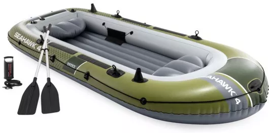 Intex Seahawk 4 Φουσκωτή Βάρκα Πράσινο με 2 Κουπιά & Τρόμπα