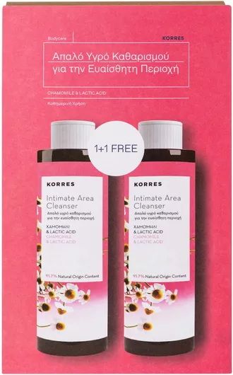 Korres Χαμομήλι & Lactic Acid Προϊόν για την Ευαίσθητη Περιοχή με Χαμομήλι 2 x 250ml
