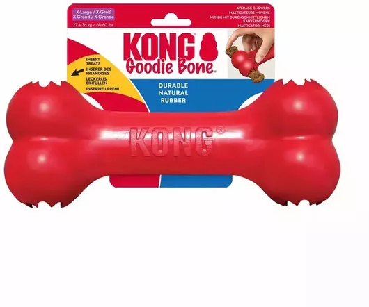 Kong Goodie Παιχνίδι Σκύλου Κόκκαλο για Κουτάβι Μασητικό από Καουτσούκ 10cm Κόκκινο 1τμχ