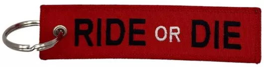 Υφασμάτινο Μπρελόκ Κεντητό Λογότυπο "ride Die" Κόκκινο