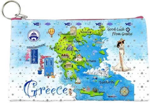 Πορτοφόλι Souvenir Μπρελόκ Σετ 10pcs Pvc Greece 16*10cm 871719