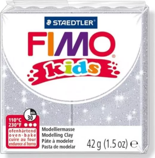Staedtler Παιδικός Πολυμερικός Πηλός Γκρι 42gr Mass Kids - Glitter Silver