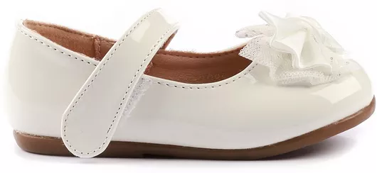 Fshoes Παιδικές Μπαλαρίνες με Σκρατς Λουστρίνι Λευκό