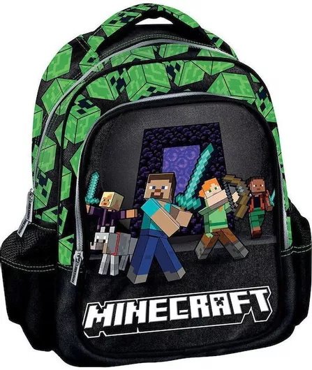 Graffiti Squad Minecraft Σχολική Τσάντα Νηπίου Πλάτης 24x11x30cm Πράσινο