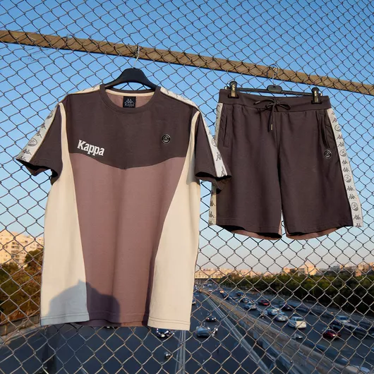 Kappa x Lex Limited Summer Collection Ανδρική Βερμούδα Σετ Ανθρακί