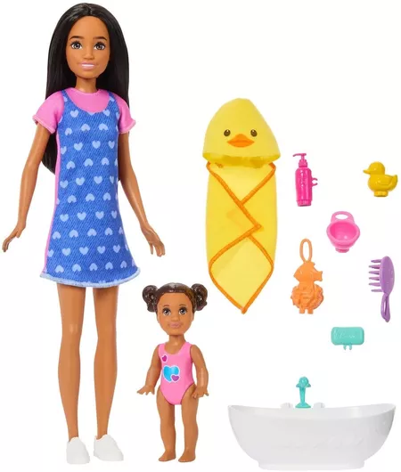 Barbie Skipper Doll Caregiver Bath Baby Playset Jjb43/jkc16